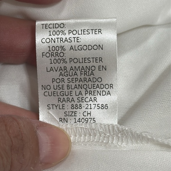 (R9)PINKBLUSH White off-the-shoulder dress with ruffles and eyelet embroidery S - Picture 14 of 14